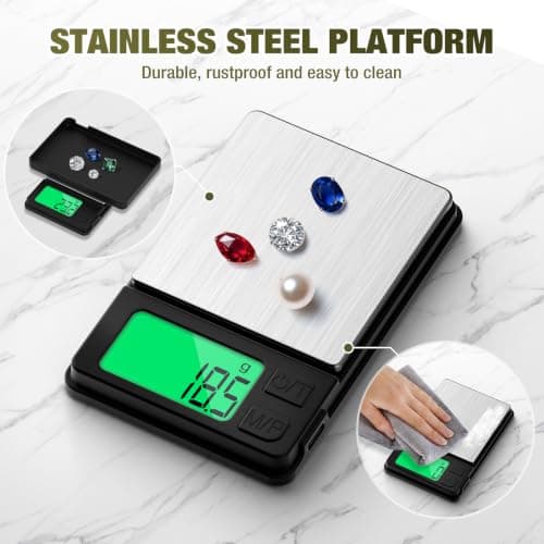 Diyife Rechargeable Small Pocket Scales with Cover,1000g/0.01g,4×2.6 Inches — view 6