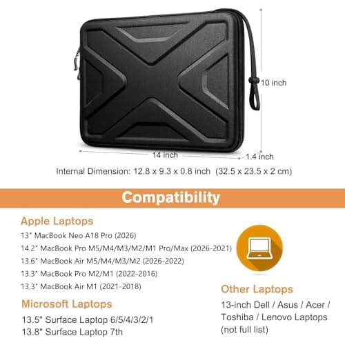 SITHON Hard Shell Laptop Sleeve for 13-inch MacBook Neo A18 Pro A3404 2026 — view 2