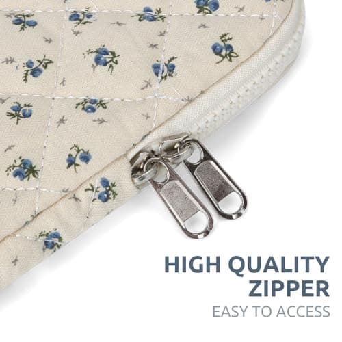 Puffy Laptop Sleeve 13-15.6 Inch Cute Floral Laptop Case Soft Quilted Computer Case Protective Cover for MacBook Notebook — view 5
