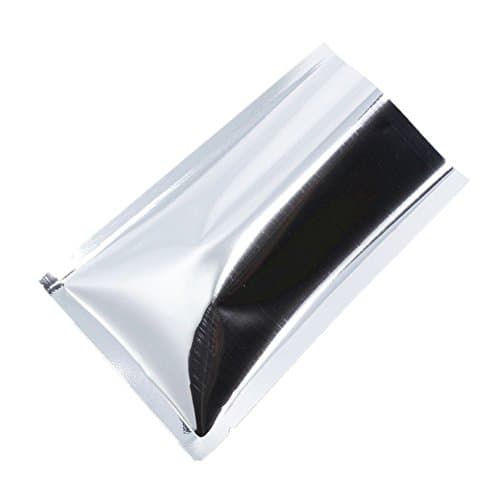 WACCOMT Pack 100pcs Silver Mylar Foil Bags Heat Seal 8x12 cm (3.1x4.7 inch)