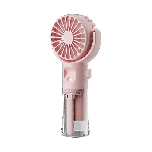 dididudi Misting Fan Mini Handheld Fans with Lanyard USB Rechargeable Portable Fans Pocket-Size Cooling Desk Rotating Fan for Travel Kids Women Summer Gift for School Office Outdoor Camping (Pink)