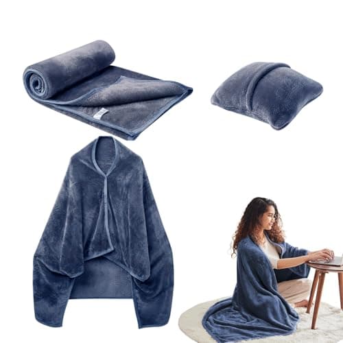 gifyym Blanket Pillow Combo | Travel Airplane Pillow Blanket Combo Lightweight - Soft Flannel Airplane, Warm Traveling Plane for Men Women Adults — view 6