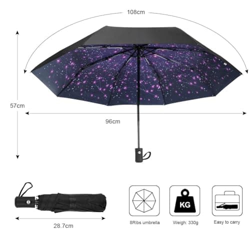 Aolso Travel Umbrella - Windproof Automatic, 8 Ribs Compact Folding, Auto Open/Close, Portable for Men & Women — view 2