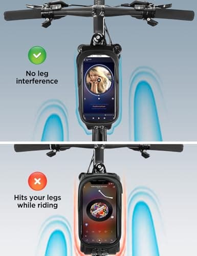 Vitalismo Waterproof Bike Frame Bag, Large Capacity Phone Holder Bag, Hard Casing Mountain Bike Accessories with Sensitive Touchscreen for Smartphones up to 7 inches — view 6