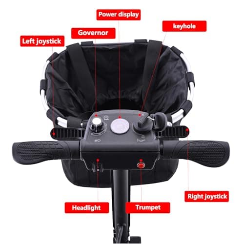 Folding Powered Mobility Scooter for Seniors, Travel-Friendly, Load 150Kg/331 Lb, Includes Charger and Basket — view 3