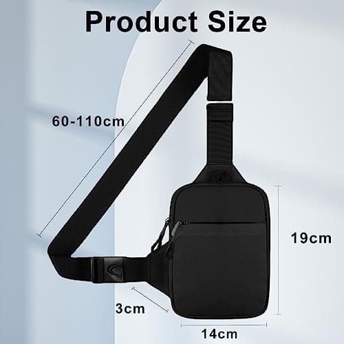 flintronic Sling Bag, Waterproof Chest Bag for Men and Women, Mini Breathable Crossbody Shoulder Bag with Zipper, Lightweight Shoulder Backpack for Travel Hiking Cycling Camping Outdoor Sports — view 4