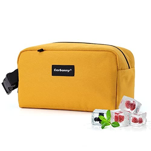 Cerbonny Small Cooler Bag, Freezable Lunch Bag with Ice Packs, Yellow