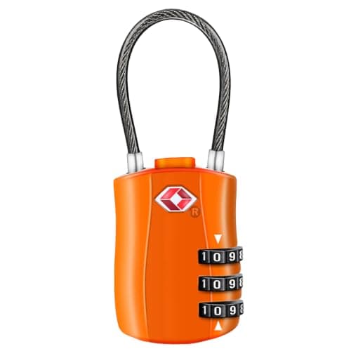 Diyife TSA Approved Luggage Locks with Flexible Steel Cable, Easy to Set up