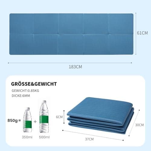 Good Nite Yoga Mat Foldable Portable Non Slip Exercise Mat TPE 183x61x0.6cm — view 2