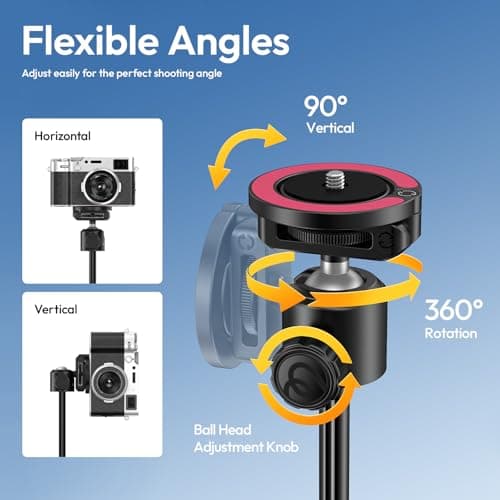 ULANZI MT-44M 2026 UPGRADED 59" Auto Open Magnetic Phone Tripod, Selfie Stick Bluetooth, Four-Leg Stand Dual Camera Set up, 360° Ball Head, 1/4" Thread Compatible with iPhone 17 16 15 14 13 12 DSLR — view 3