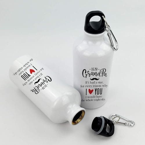 Dear Grandpa, If I Had a Star, Gift For Grandpa, 500 ml Aluminium Water Bottle. — view 5