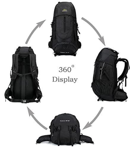 Doshwin 70L Backpack Trekking Camping Travel Hiking Large Rucksack for Men Women (Black) — view 2