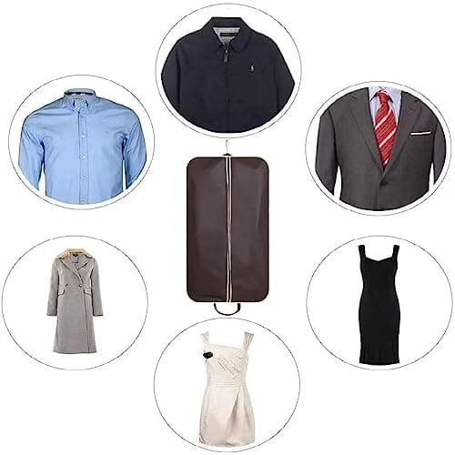 Zip Up Hanging Suit Dress Coat Garment Bag Clothes Cover DustProof Storage Suit Carrier Protector Bags, (gold L) — view 6