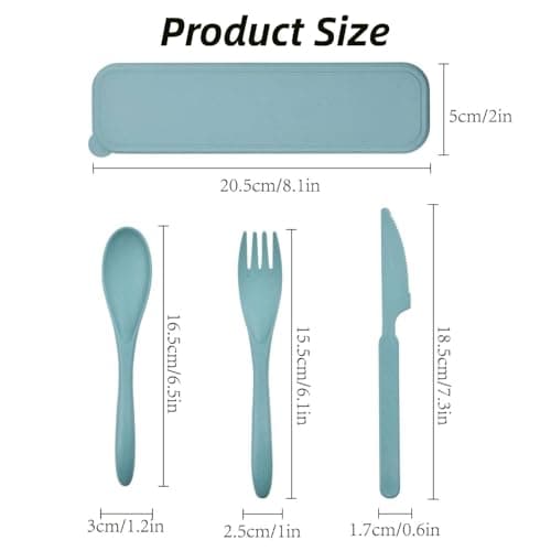 2 Sets Portable Reusable Cutlery Set with Case - Eco-Friendly Travel Cutlery, Compact & Lightweight Utensils for On-The-Go Dining, Perfect for Lunch Boxes, Camping, Picnics — view 2