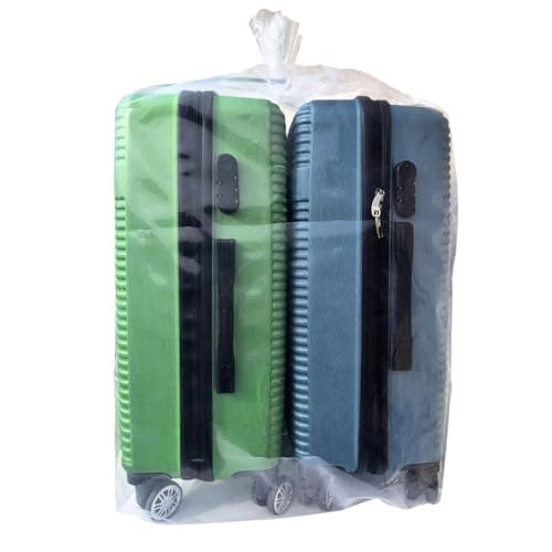 SUITCASE STORAGE BAGS X 2 - EXTRA LARGE CLEAR PLASTIC - 36" x 48" (92cm x 122cm) HEAVY DUTY 500 GAUGE with re-useable CABLE TIES — view 3