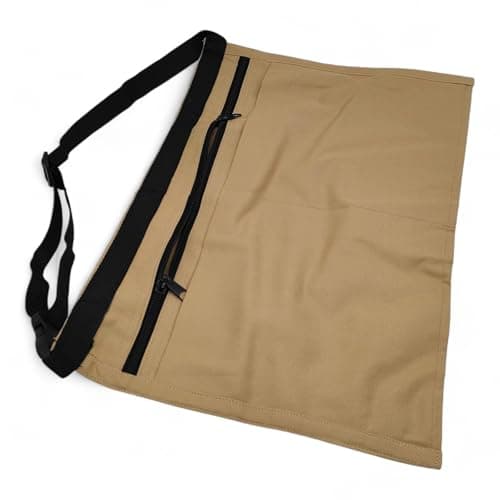 6 Pocket/4 Pocket Market Trader Money Belt | Denim Trader Belt | Money Apron | Traders Adjustable Waist Strap Anti-Theft Wallet Apron Pouch for Restaurants Festivals Fetes (4 Pocket-Khaki) — view 4