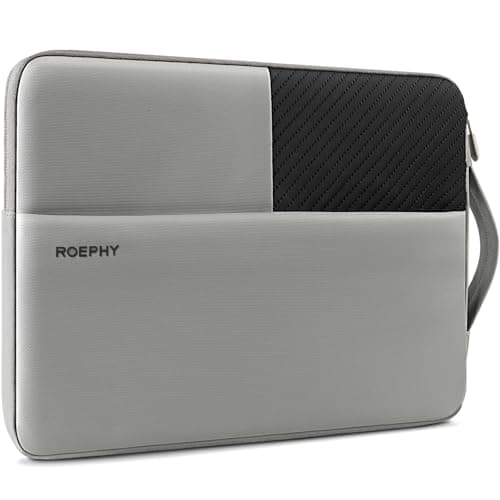 ROEPHY 16 Inch Laptop Sleeve Case,Waterproof Slim Computer Cover Bag with Handle for MacBook Pro 16, Dell XPS 16, HP Envy Pavilion, ASUS Vivobook,Lenovo ThinkPad,Grey
