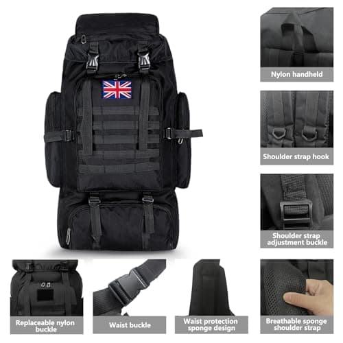 Lesbyit 80L Waterproof Hiking Backpack Lightweight Tactical Rucksack — view 3