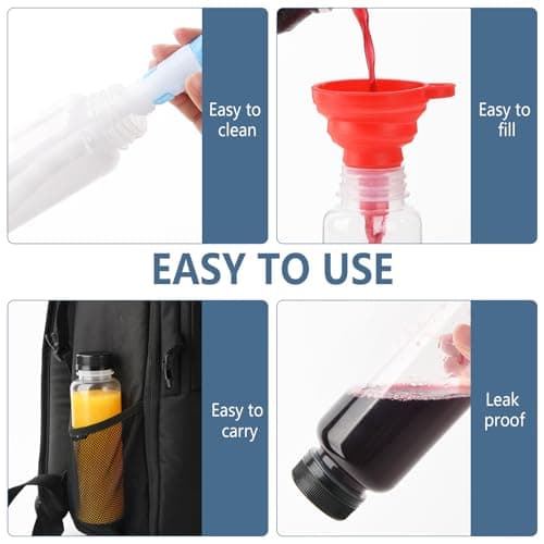 YBCPACK 10 Pack 500ml PP Heat-Resistant Plastic Juice Bottles With Cap — view 6