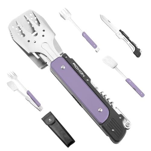 ROXON 6-in-1 Griddle Accessories Kit for Blackstone, Metal Grill Tools Set