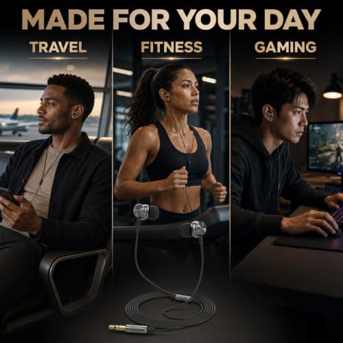 Betron BS10 Earphones Wired In-Ear Headphones, Black — view 5