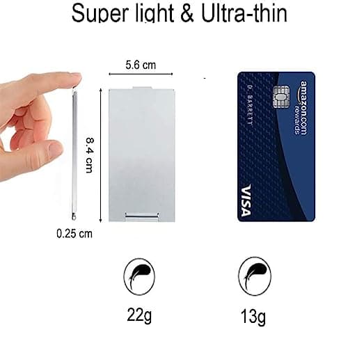 JEOPKO Ultra-Slim Portable Folding Mirror Small ,Compact Mirror,Aluminum Shell, Easy to Carry Travel Makeup Mirror, Desktop Vanity Pocket (8.4*5.6cm, Aluminum Shell) (PXWUKBDZDJ) — view 2