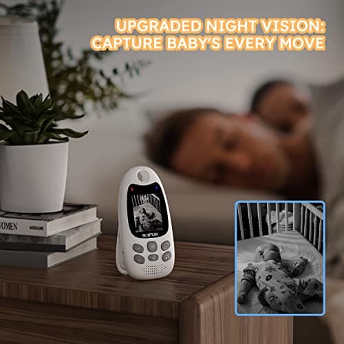 BOIFUN 2026 Upgraded Baby Monitor with Camera and Night Vision, No WiFi, 2-inch Screen, VOX/ECO Mode, Rechargeable Battery, Two-way Audio, Video, Lullabies, Feeding Reminder, Temperature Sensor, Gift — view 5