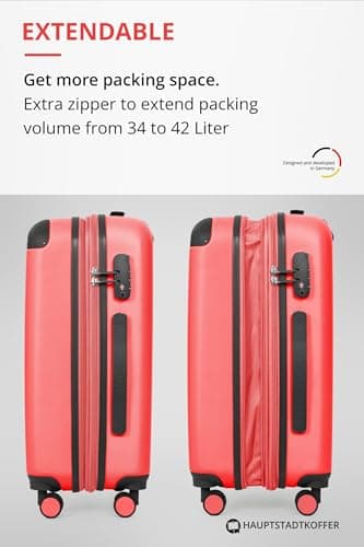 Hauptstadtkoffer Spree – Cabin Luggage, 55 × 35 × 20 cm for All Airlines, Travel Suitcase, Hard Shell Trolley, Carry-On Suitcase, Coral — view 6