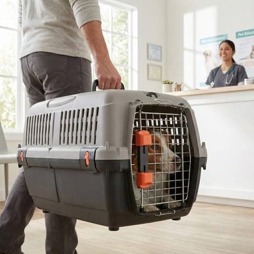 URBNLIVING Dog & Cat Pet Carrier Travel Crate – Approved Transporter Cage Kennel Box for Car Travel - (Large) — view 4