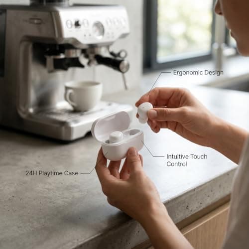 Topiky Wireless Earbuds MP3 Player, Bluetooth 5.3 (White) — view 4