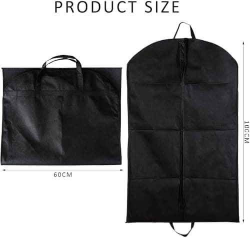Black Suit Carrier - Reusable Garment Bag with Full Zipper, Perfect for Travel or Home Storage - Breathable Coat and Tuxedo Carrier — view 2