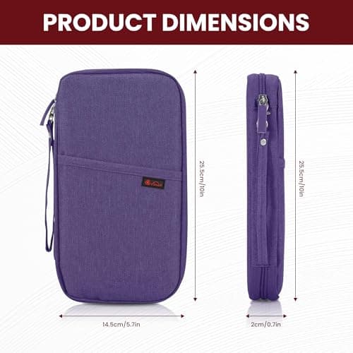Vinsani Passport Holder Travel Wallet, RFID Blocking Document Organiser — view 6