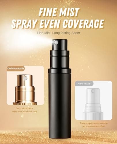 ASADAYS Perfume Atomiser Refillable - 10ml Portable Travel Spray Bottle, Leak Proof Mini Size Perfume Atomizer Bottom Filling, Cologne Dispenser with Men and Women (CA 10ml, Lavender Estate Purple) — view 5
