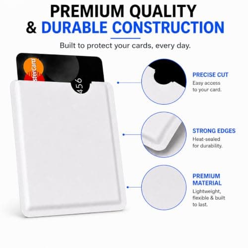 ASPIRE UK 5 x RFID Blocking Sleeves for Credit Debit and ID Cards Contactless Protection Aluminium Anti Scan Wallet Purse Card Protector Slim Security Sleeves for Everyday Use Travel — view 6