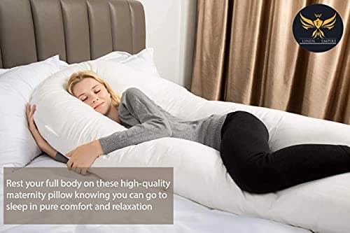 Linen Empire 12ft U Shaped Comfort Pregnancy Support Pillow Cuddle Pillow Full Body Pillow Long Pillow for Sleeping, Maternity Support — view 5