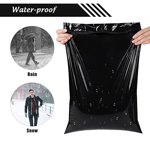 Anstore 12 x 16 Parcel Bags, 60 Pcs Black Delivery Bags for Parcels, Large Postage Bags, Odorless Self-Seal Mailing Packing Bags for Clothes & Shipping, Tamper-Proof, Opaque, Waterproof — view 5