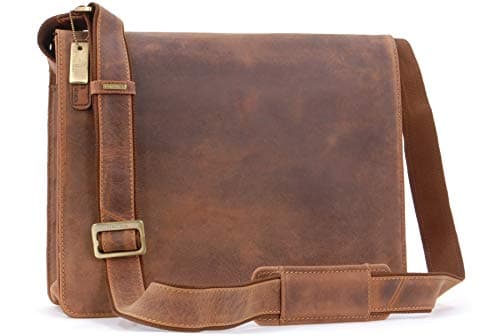 VISCONTI - Medium Genuine Leather Messenger Bag - Harvard 18548 Oil Tan