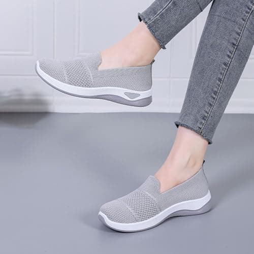 cfpqv Slip On Trainers Women's Orthopaedic Shoes Lightweight Mesh Sports Shoes Breathable Trainers Walking Shoes Gym Fitness Running Shoes Running Walking Road Running Shoes Bequme Slip-On Shoes Size — view 3