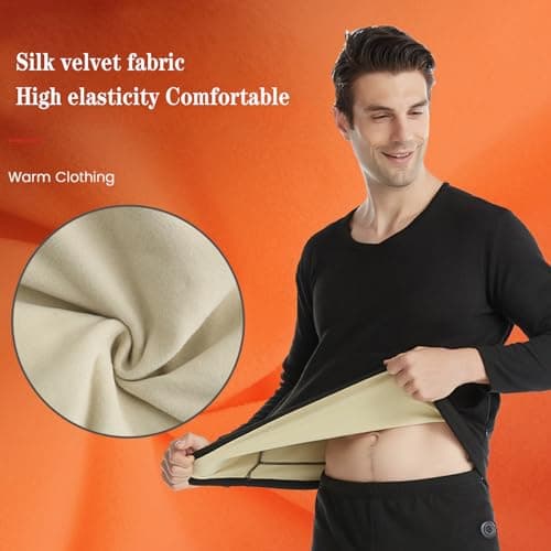 TOVCHEI Electric Heated Thermal Underwear Set Unisex APP Control USB Powered Heated Long Sleeve Shirts Leggings for Outdoor,28 Zone,M — view 2