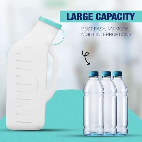 Denus 1000 ml Leak & Smell Proof Urine Bottles Male Spill Proof. Special Male Urine Bottle with Soft Edges, Glowing Lid. Portable Male Urinal Bottles for Men for Travel — view 4