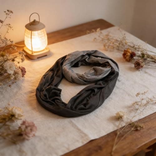 Infinity Scarf Lightweight Two Color Contrast Neck Warmer — view 3