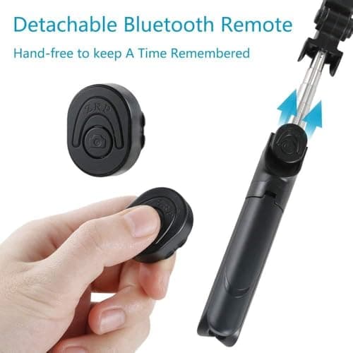 Wireless Selfie Stick, Extendable 3-in-1 Tripod Stand, Detachable Wireless Remote Selfie Stick, Support Video Record for iPhone 17/16/15/14/13/12 Pro Max, Samsung Smartphones, Android Devices — view 4