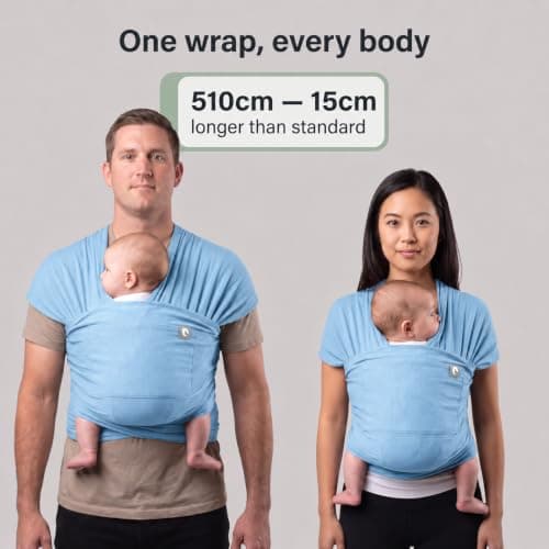 Trekki Pocket Wrap™ Baby Sling Carrier, Newborn to Toddler, Blue — view 5