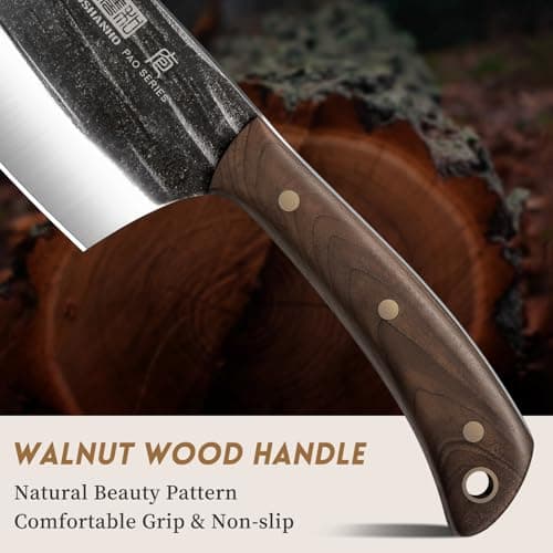 HOSHANHO Butcher Knife Set, 3PCS Knife Set of Bone & Cleaver & Viking Knife — view 4