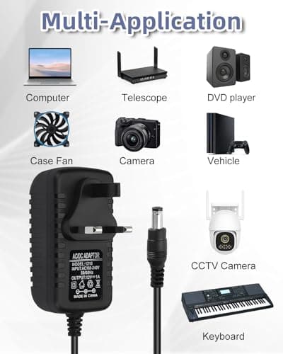 12V 1A Power Supply Adapter UK AC/DC Adapter 100-240V 50/60Hz to DC 12W — view 5