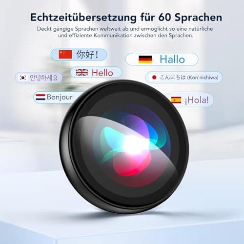 Digital Badge AI Companion, Wearable Language Translator Device for 60 Languages, Real-Time LCD Subtitles, HD Touchscreen, Bluetooth 6.0, Voice Assistant, Portable E-Badge for Travel & Business — view 2