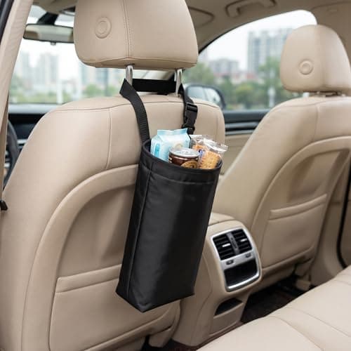 2 Pack Car Trash Bag,Hanging Washable Back Seat Car Garbage Bag,Black Collapsible Interior Seatback Rubbish Bags,Generic Vehicle-Mounted Storage Pocket,For Automotive Easy Maintenance And Keep Hygiene — view 6
