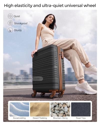 COOLIFE 55×35×20 Cabin Suitcase + 40x30x20cm Ryanair Cabin Bag EasyJet Set — view 4