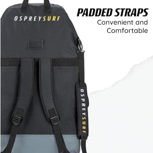 Osprey | Bodyboard Carry Bag, Padded Triple Board Bag with Storage Pockets, Vents and Rucksack Straps, Fits up to 3 Boards, Black — view 5