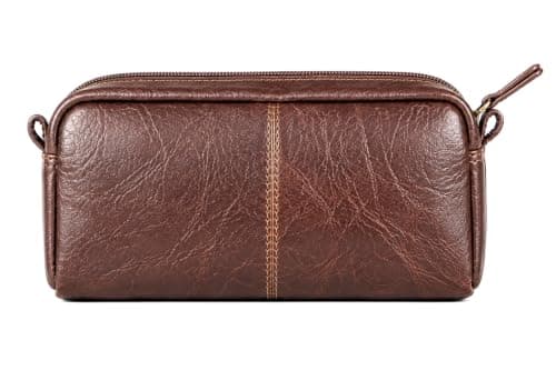 Calfnero Genuine Leather Toiletry Bag for Men & Women | Premium Leather Travel-Pouch | Toiletry Organizer | Cosmetic & Shaving Kit Bag | Unisex Travel Dopp Kit — view 5